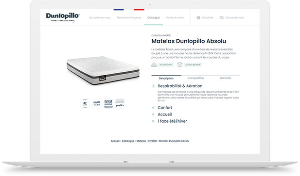 literie dunlopillo